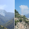 Ancora incendi in Costa d'Amalfi: a Maiori grande colonna di fumo in località Ponticchio / FOTO 