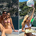 Compleanno in Costa d'Amalfi per la modella Viktoria Varga, moglie dell'ex calciatore Graziano Pellè 