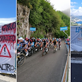 Il Giro d'Italia arriva in Costa d'Amalfi tra tifo, striscioni di protesta e dediche a Nicola / FOTO-VIDEO