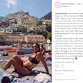 Lauren Clark mostra il suo “baby food” a Positano, l’influencer contro il body shaming