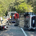 Maiori, brutto incidente tra auto e moto in località Capodorso / FOTO 