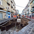 Maltempo in Campania, si apre maxi voragine nel quartiere di Secondigliano