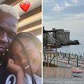 Mario Balotelli e Raffaella Fico riuniti per la prima comunione di Pia, festa alla Torre Normanna di Maiori 