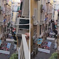 Napoli, vigile del fuoco si arrampica su un palazzo per salvare... un piccione