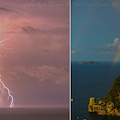 Positano, dai fulmini all'alba all'uscita dell'arcobaleno. Le suggestive foto di Fabio Fusco 