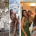 Positano. La modella olandese di Vogue Imaan Hammam si rilassa nella città verticale 