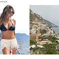 Sabrina Salerno si rilassa in Costiera Amalfitana. Affascinata dai sandali artigianali di Nanà Positano: «Qui esplosione di sapori e di colori»