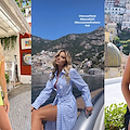 Veronica Ferraro ospite de "Le Sirenuse" di Positano: questa mattina shooting a bordo del SunSeeker /Foto