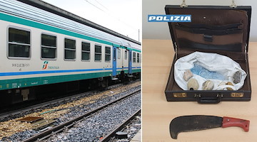 Caserta: 30enne sorpreso in treno con una roncola, pietre e cocci di vetro 