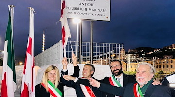 Genova, inaugurata nel Canale di Calma di Pra' la Passeggiata delle Antiche Repubbliche Marinare