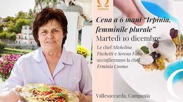 La chef Erminia Cuomo del ristorante Hostaria Bacco Furore sarà protagonista di "Irpinia, femminile plurale" a Vallesaccarda