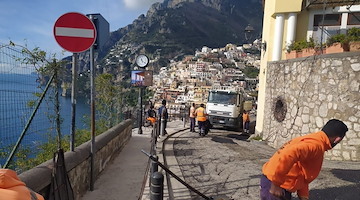 Lavori a Positano: senso unico e divieti di sosta per lavori in Via Pasitea e Via Colombo