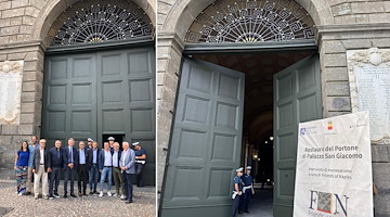 Napoli, completato il restauro del portone di Palazzo San Giacomo