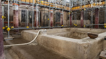 Pompei: emerge uno tra i più grandi complessi termali privati, annesso a una sala da banchetto 