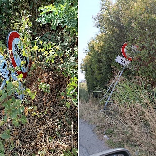 Battipaglia, ignoti divelgono i segnali di divieto di transito ai mezzi pesanti<br />&copy; Cecilia Francese