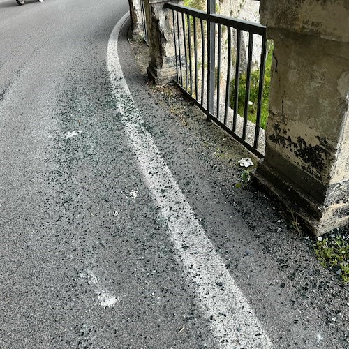 Autobus urta contro ringhiera in località Torricella.<br />&copy; Massimiliano D'Uva