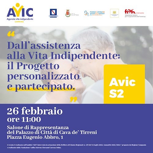 Cava-Costiera Amalfitana, 26 febbraio la presentazione del progetto Agenzia per la vita indipendente