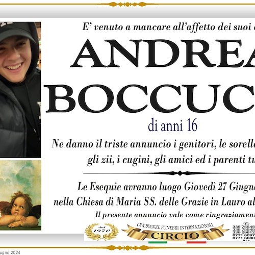 Manifesto funebre Andrea Boccucci