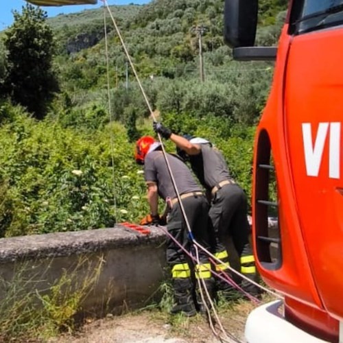 ragazza cade da un ponte dopo un incidente con lo scooter<br />&copy; Vigili del fuoco