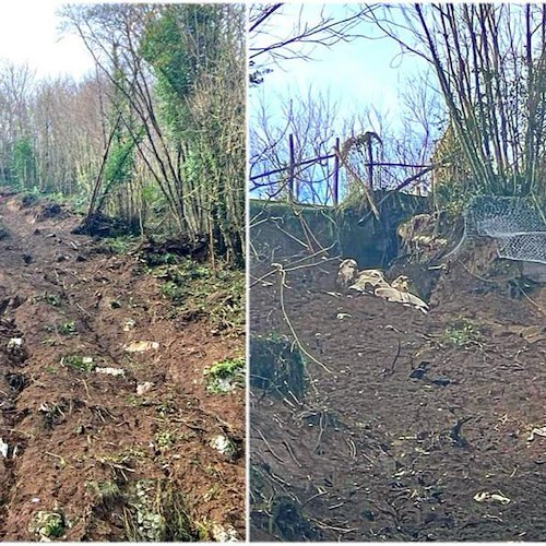 Frana a Sant'Agnello, continua il lavoro dei rocciatori su Via la Rocca<br />&copy; Comune di Sant'Agnello