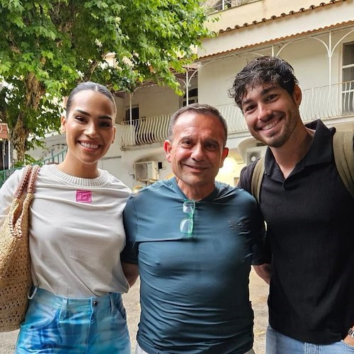 Virginia Stablum e Luca Vezil al parcheggio Di Gennaro