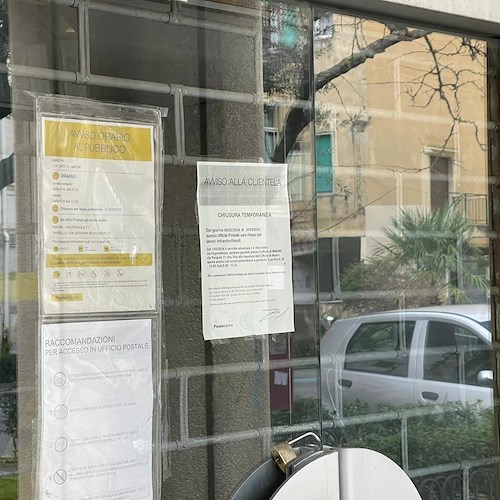 L'Ufficio Postale di Maiori tra i 250 scelti per il progetto Polis: resterà chiuso dal 6 febbraio al 22 aprile per i lavori<br />&copy; Massimiliano D'Uva