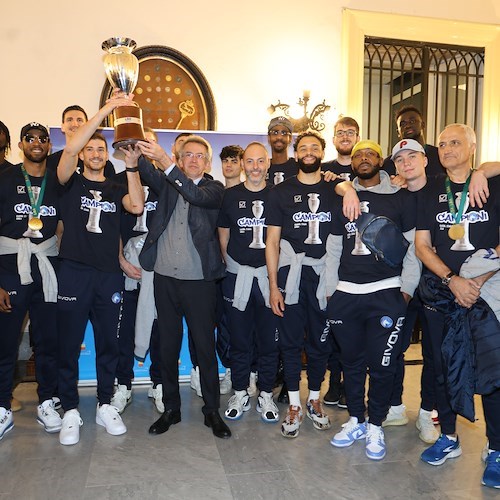 La Gevi Napoli Basket vince la Coppa Italia, squadra premiata al Comune<br />&copy; Comune di Napoli