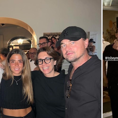 DiCaprio e Maguire al ristorante Aurora<br />&copy; Aurora Capri