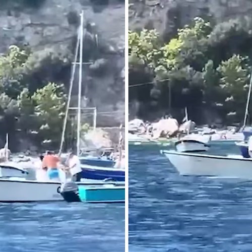 Litigio tra gli occupanti di due barche nei pressi di Positano<br />&copy; Francesco Emilio Borrelli