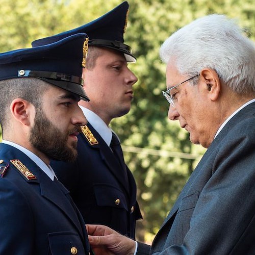 Luca Scatà con Sergio Mattarella<br />&copy; Polizia di Stato