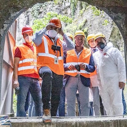 Piano di Sorrento, lavori Gori nel Vallone di San Giuseppe: sopralluogo dell’amministrazione con i vertici della società