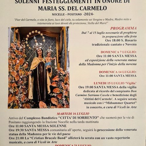 Programma festa Madonna del Carmelo<br />&copy; Madonna del Carmelo Nocelle Positano