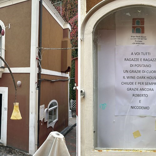 Positano, chiude definitivamente il ristorante Wine Dark House