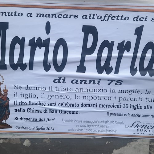 Manifesto funebre Mario Parlato