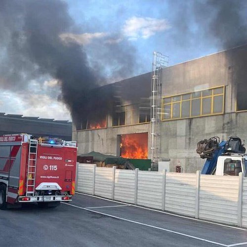 Sandrigo, incendio in un'azienda di trattamento rifiuti<br />&copy; Vigili del fuoco