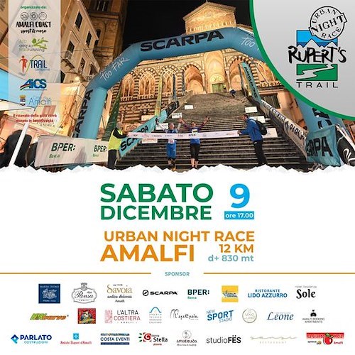 Si corre di notte ad Amalfi con l’Urban Night Race, tra i 5 urban trail più belli d’Italia