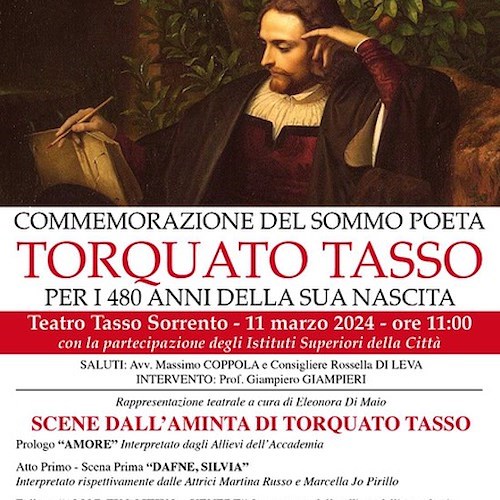 Sorrento omaggia Torquato Tasso in occasione dei 480 anni della nascita / PROGRAMMA