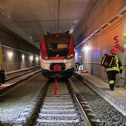 Vigili del fuoco, treno, binari<br />&copy; Vigili del fuoco