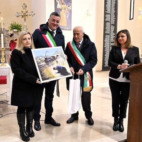 Una delegazione del Comune di Agerola a Balvano per rendere omaggio alle vittime della tragedia ferroviaria<br />&copy; Comune di Agerola