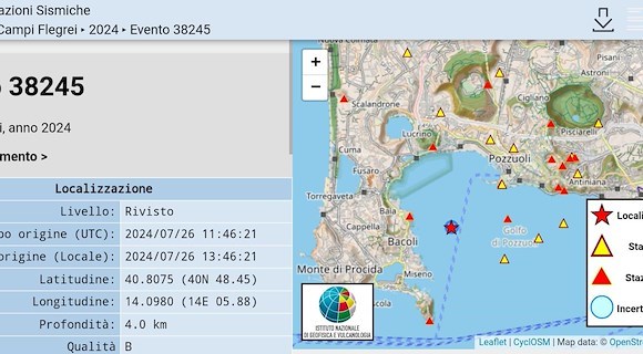 Terremoto a Napoli, scossa di magnitudo 4.0 ai Campi Flegrei